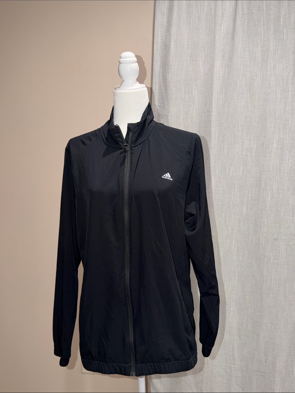 adidas Women's Black Full-Zip Track Jacket with Logo